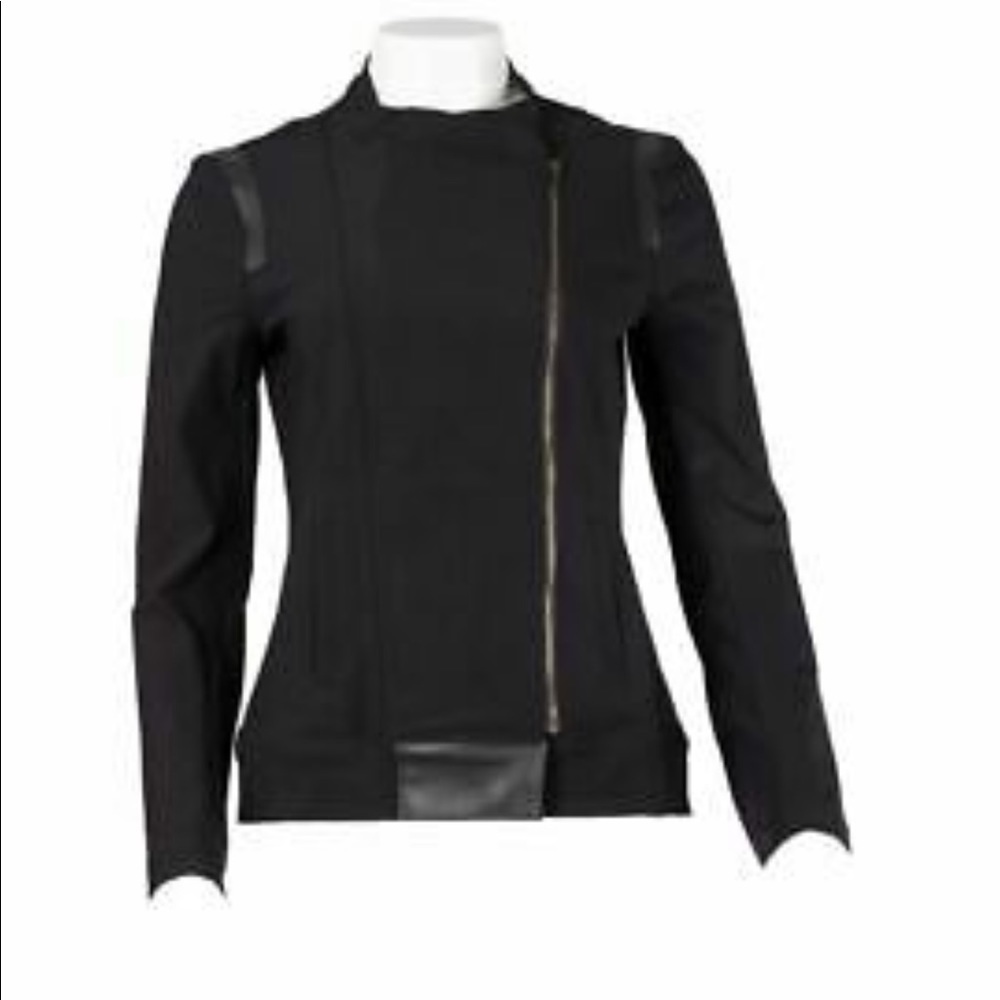 Elaine Kim Quest Tech Stretch Moto Jacket Black